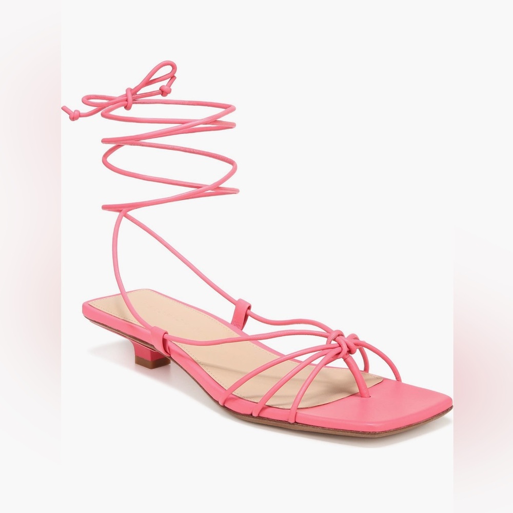 🔥🔥🔥Veronica Beard ankle tie coral sandals